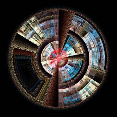 Radyal simetri serisi. Matematik, görselleştirme, bilim, radyal geometri ve fraktal tasarım konularında karmaşık bir radyal form çizimi.