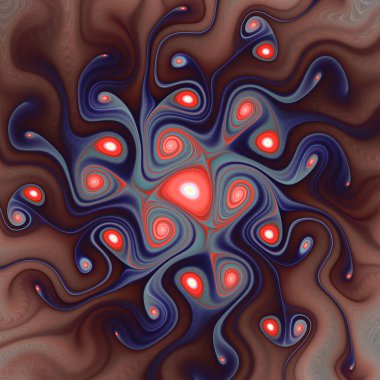 Fraktal Girdap serisi. Bilim, görselleştirme, organik geometri, matematik ve fraktal tasarım konularındaki kozmik dansın canlı bir soyut tasviri.