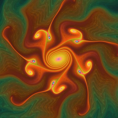 Fraktal Girdap serisi. Organik geometri, matematik, fraktal tasarım, bilim ve görselleştirme konularındaki mikroskobik dünyaların ilgi çekici soyut bir temsili.