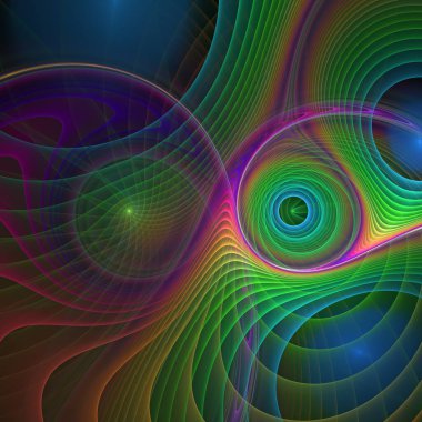 Uzay türbülans serisi. Popüler bilim, eğitim ve araştırma konularında dalgalanan frekans dalgaları örüntüsü.