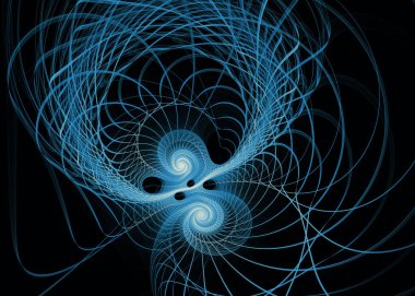 Fractal Paths serisi. Matematik, fraktal tasarım, bilim, görselleştirme ve geometri konularında sonsuz bir döngü oluşturan parlak iplikler.