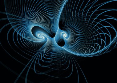 Fraktal Geometri serisi. Fraktal tasarım, bilim, görselleştirme, geometri ve matematik konularında organik ışık spiralleri.