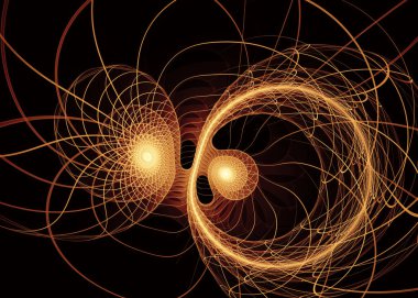 Fractal Paths serisi. Matematik, fraktal tasarım, bilim, görselleştirme ve geometri konularında sonsuz bir döngü oluşturan parlak iplikler.