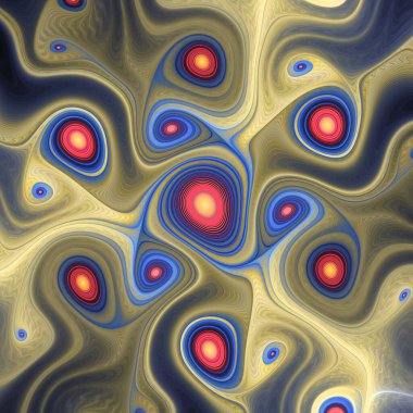 Fraktal Geometri serisi. Matematik, fraktal tasarım, bilim, görselleştirme, organik geometri üzerine akış içinde bir evrenin büyüleyici bir görüntüsü..