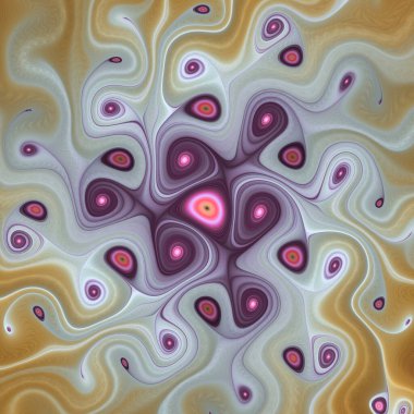 Fraktal Girdap serisi. Organik geometri, matematik, fraktal tasarım, bilim ve görselleştirme konularındaki organik ve dijital etkileşimlerin zengin dokulu bir görüntüsü.