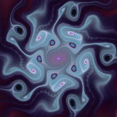 Fraktal akış serisi. Bilim, akış görselleştirme, fraktal geometri, kaos teorisi, sanat ve tasarım konularındaki ilkel kaosun anımsatıcı soyut bir görüntüsü..