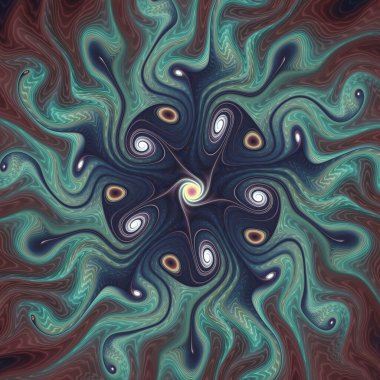 Fraktal Geometri serisi. Matematik, fraktal tasarım, bilim, görselleştirme, organik geometri üzerine derin uzay ve zamanın karmaşık bir görsel anlatımı..