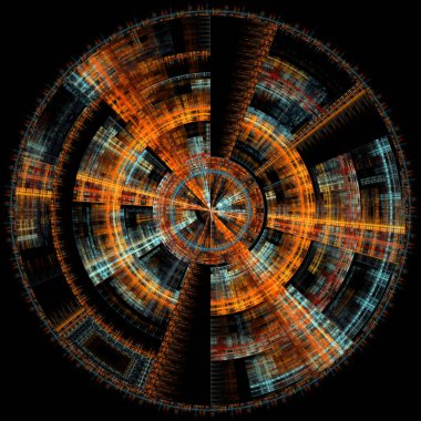 Radyal simetri serisi. Radyal geometri, matematik, görselleştirme, bilim ve fraktal tasarım konularında karmaşık, simetrik fraktal bir disk tasarla.