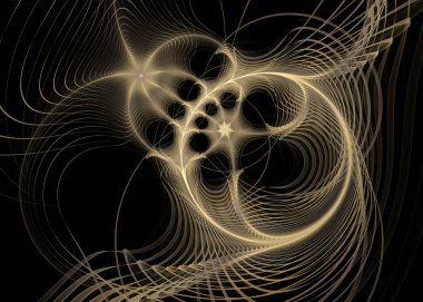 Fraktal Geometri serisi. Bilim, görselleştirme, geometri, matematik ve fraktal tasarım konularında çift sarmallı karmaşık ışık desenleri.