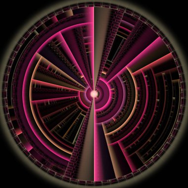 Fraktal Disk serisi. Kaos teorisi, tasarım, sanat, fraktal geometri, bilim ve fraktal alev görselleştirme konularındaki soyut teknolojik verilerin yapısı.