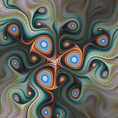 Fraktal akış serisi. Sanat, akış görselleştirme, fraktal geometri, kaos teorisi, bilim ve tasarım konularındaki ilkel enerjilerin çarpıcı soyut tasviri..
