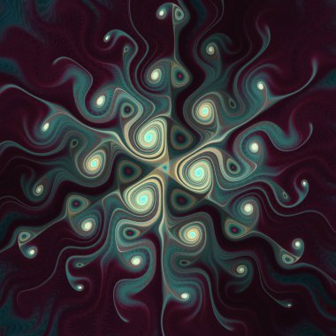 Fraktal Girdap serisi. Matematik, fraktal tasarım, bilim, görselleştirme ve organik geometri konularında sürekli hareket eden organik bir grafik tasarımı.