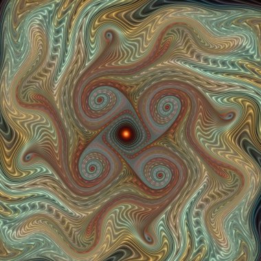 Fraktal akış serisi. Sanat, akış görselleştirme, fraktal geometri, kaos teorisi, bilim ve tasarım konularında canlı ve gizemli bir manzara..