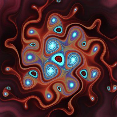 Fraktal Geometri serisi. Fraktal tasarım, bilim, görselleştirme, organik geometri ve matematik konularında birbiriyle bağlantılı soyut elementlerin akışkan bir bileşimi.