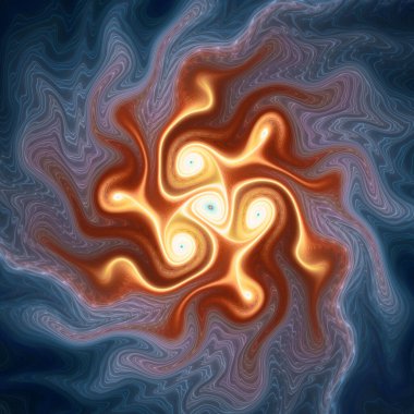 Fraktal akış serisi. Bilim, akış görselleştirme, fraktal geometri, kaos teorisi, sanat ve tasarım konularındaki dinamik ve karmaşık kalıpların sıvı benzeri bir yorumu.