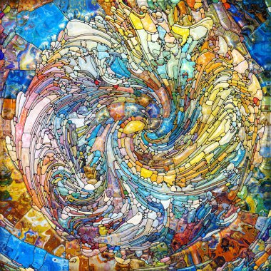 Işıldayan Cam serisi. Spektrum Analizi, Sanat Terapisi, Hayal gücü konularındaki titreşimli enerji kalıplarının arkaplanı.