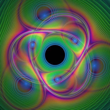 Uzay türbülans serisi. Modern bilim ve araştırma konularındaki girdap, bükülme ve etkileşim dalgalarının bileşimi.