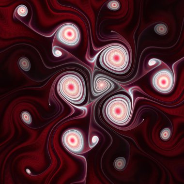 Fraktal akış serisi. Bilim, akış görselleştirme, fraktal geometri, kaos teorisi, sanat ve tasarım konularındaki dinamik ve karmaşık kalıpların sıvı benzeri bir yorumu.