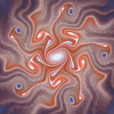Fraktal akış serisi. Sanat, akış görselleştirme, fraktal geometri, kaos teorisi, bilim ve tasarım konularındaki ilkel enerjilerin çarpıcı soyut tasviri..