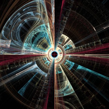 Merkezi Geometri serisi. Bilim, fraktal tasarım, görselleştirme, matematik ve radyal geometri konularında parlayan merkezi tasarımın soyutlanması.