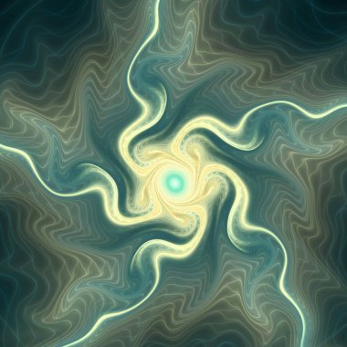 Fraktal akış serisi. Sanat, akış görselleştirme, fraktal geometri, kaos teorisi, bilim ve tasarım konularında görünmeyen güçleri yansıtan akışkan bir bileşim..