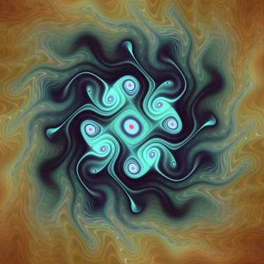 Fraktal akış serisi. Sanat, akış görselleştirme, fraktal geometri, kaos teorisi, bilim ve tasarım konularında görünmeyen güçleri yansıtan akışkan bir bileşim..