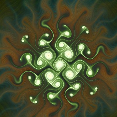 Fraktal Girdap serisi. Organik geometri, matematik, fraktal tasarım, bilim ve görselleştirme konularında hücresel ya da mikroskobik yaşamı çağrıştıran soyut bir tasarım..