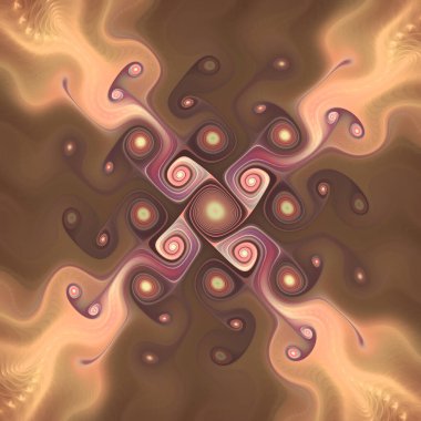 Fraktal Girdap serisi. Organik geometri, matematik, fraktal tasarım, bilim ve görselleştirme konularındaki organik ve dijital etkileşimlerin zengin dokulu bir görüntüsü.