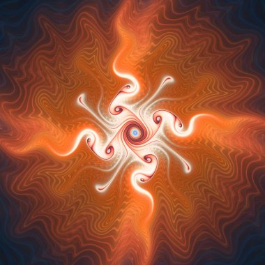 Fraktal girdap serisi. Akış görselleştirme, fraktal geometri, kaos teorisi, sanat, bilim ve tasarım konularında dönen kozmik tozun büyüleyici bir tasarımı..