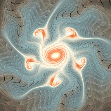 Fraktal Girdap serisi. Matematik, fraktal tasarım, bilim, görselleştirme ve organik geometri konularındaki görünmeyen biyolojik akımların soyut yorumlanması.