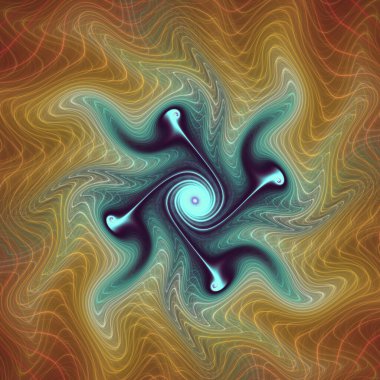 Fraktal girdap serisi. Tasarım, akış görselleştirme, fraktal geometri, kaos teorisi, sanat ve bilim konularındaki moleküler yapıları ima eden canlı bir grafik tasarımı.