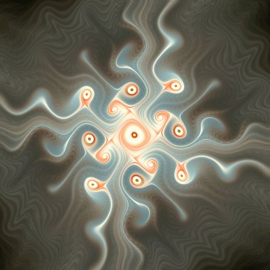 Fraktal akış serisi. Sanat, akış görselleştirme, fraktal geometri, kaos teorisi, bilim ve tasarım konularında canlı ve gizemli bir manzara..