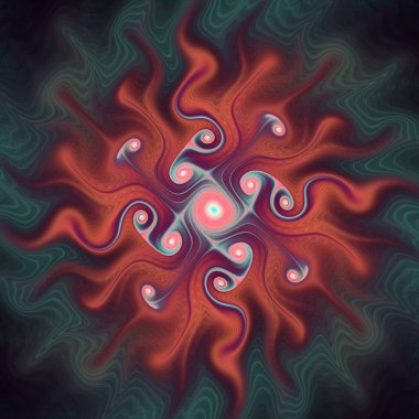 Fraktal Girdap serisi. Organik geometri, matematik, fraktal tasarım, bilim ve görselleştirme konularında hücresel ya da mikroskobik yaşamı çağrıştıran soyut bir tasarım..