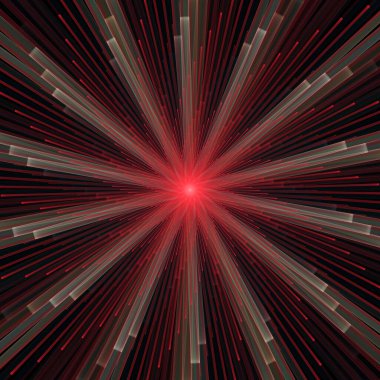 Fraktal Patlama Şablonu serisi. Çizim ve tasarım için kullanılan ince çizgi radyal deseninin oluşturulması.