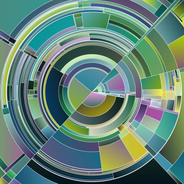 Renkli Tekerlek serisi. Canlı tonların yayılması sanat, veri görselleştirme, renk teorisi, kaos düzeni ve tasarım üzerinde kaleydoskopik bir etki yaratıyor..