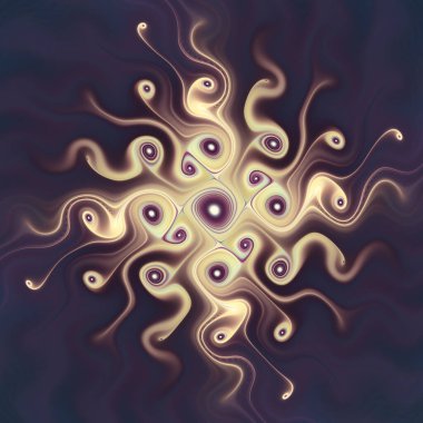 Fraktal Geometri serisi. Matematik, fraktal tasarım, bilim, görselleştirme, organik geometri üzerine karmaşık bir sıvı elementler senfonisi..