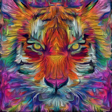 Sıvı Renk serisi. Tuval, renklerin aktığı ve birleştiği akışkan bir alan haline gelir, hareketin ve soyutlamanın canlı etkileşimini yaratır..