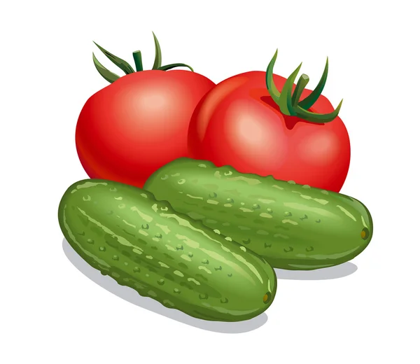 トマトとキュウリ — ストック写真