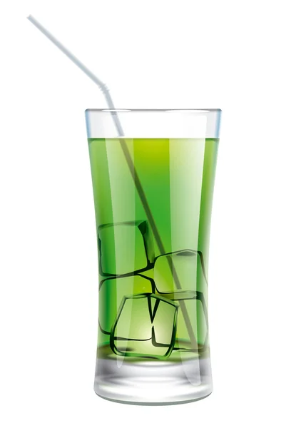 Un bicchiere con un cocktail e ghiaccio senza gocce — Foto Stock