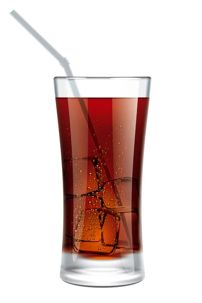 Glass of cola with bubbles — Stock Photo, Image