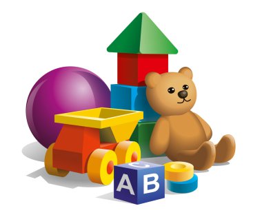 oyuncaklar soyut illüstrasyon