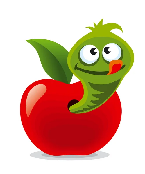 Worm in apple — Stock Photo, Image