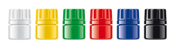Conjunto Botellas Médicas Colores Brillantes —  Fotos de Stock