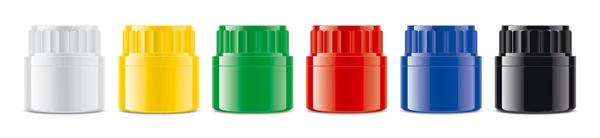 Set Botellas Plástico Colores Versión Brillante Renderizado — Foto de Stock