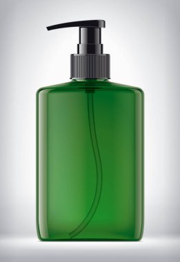 Arka planda damla şişesi var. Şeffaf sürüm. 