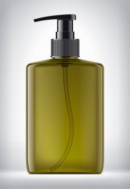 Arka planda damla şişesi var. Şeffaf sürüm. 