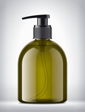 Arka planda damla şişesi var. Şeffaf sürüm. 