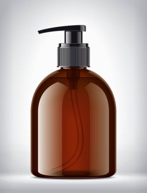 Arka planda damla şişesi var. Şeffaf sürüm. 