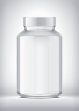 Arkaplanda plastik kavanoz. 