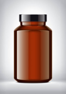 Arkaplanda plastik kavanoz. 